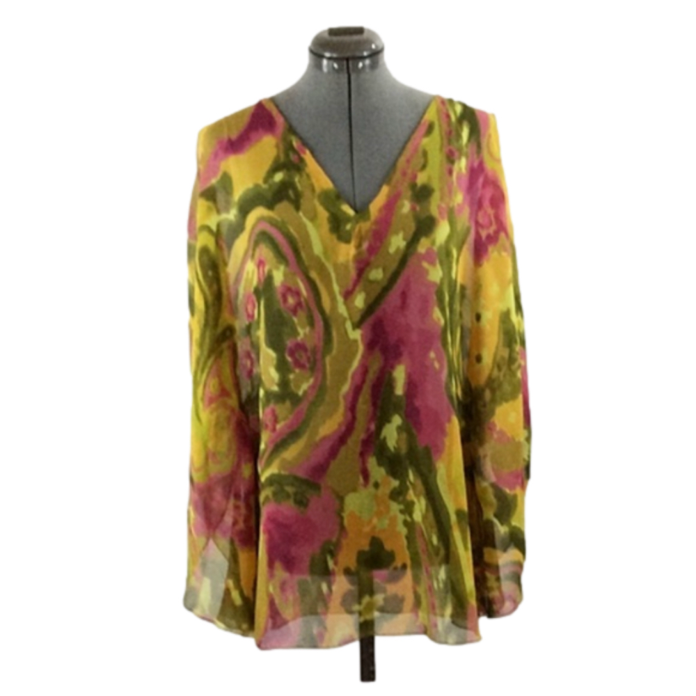 APOLLO 💕Bright Multi-colored Abstract Print Top💕